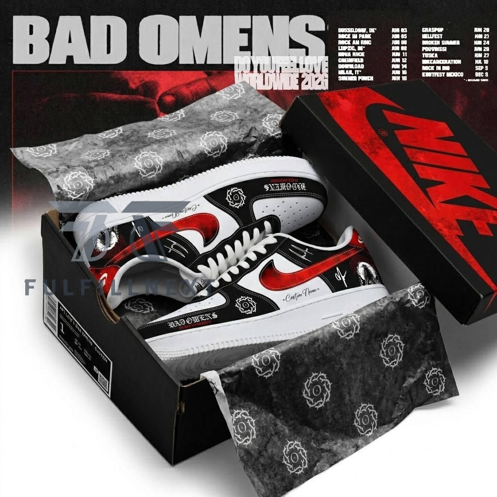 Bad Omens Do You Feel Love Worldwide 2026 AF1 Shoes - Detail View