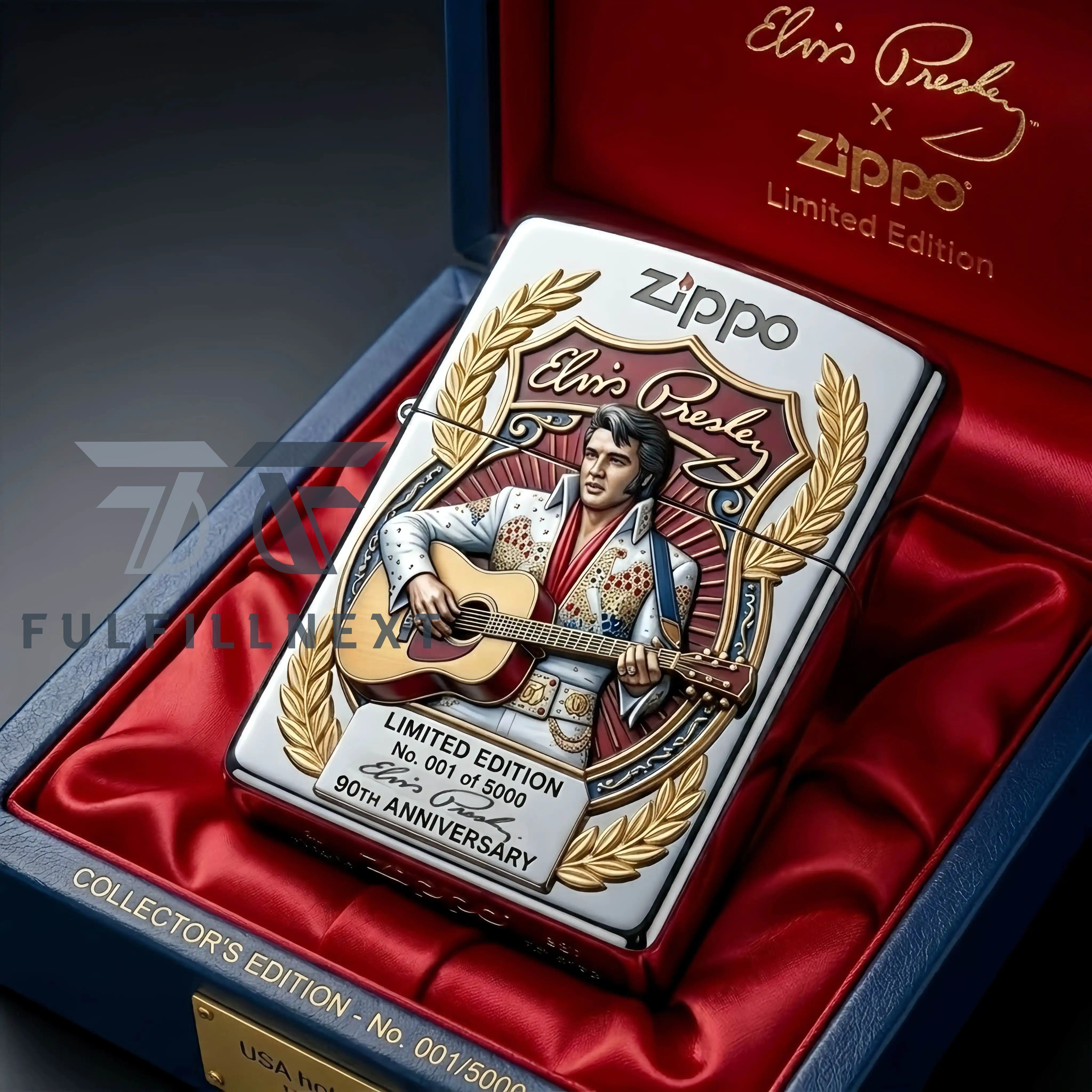 Elvis Presley 90th Anniversary Zippo Lighter - Front View