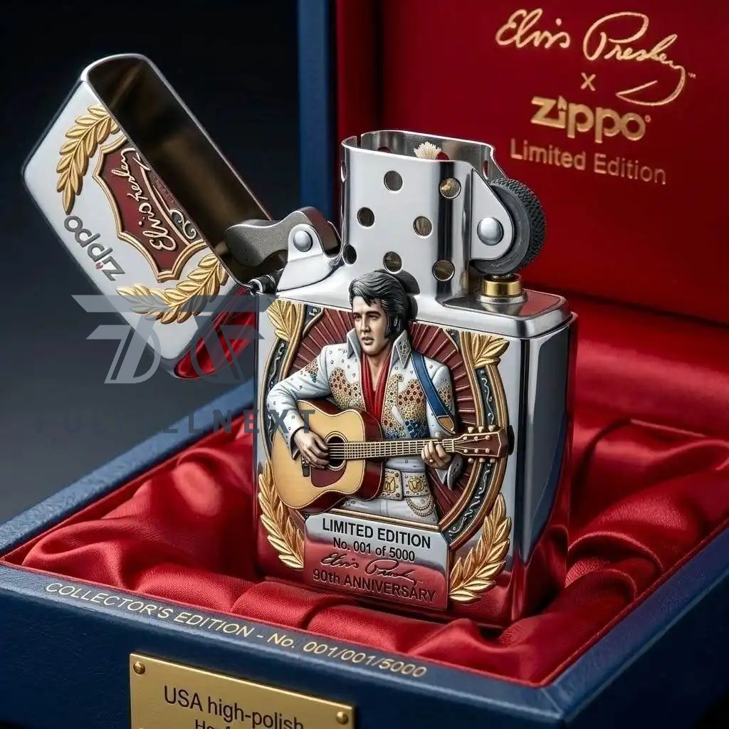 Elvis Presley 90th Anniversary Zippo Lighter - Detail View