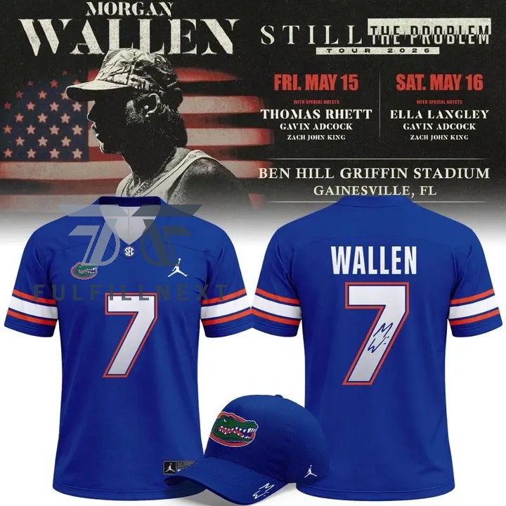Florida Gators Morgan Wallen Still The Problem Tour 2026 Jersey - Front View