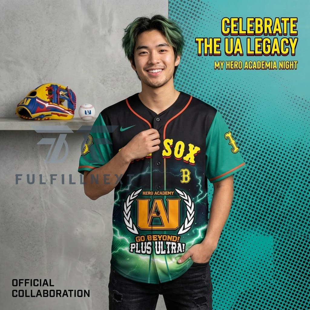 MLB All Team x My Hero Academia Baseball Jersey - Detail View