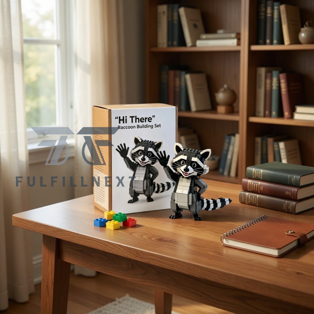 Raccoon Hi There Building Set - Front View