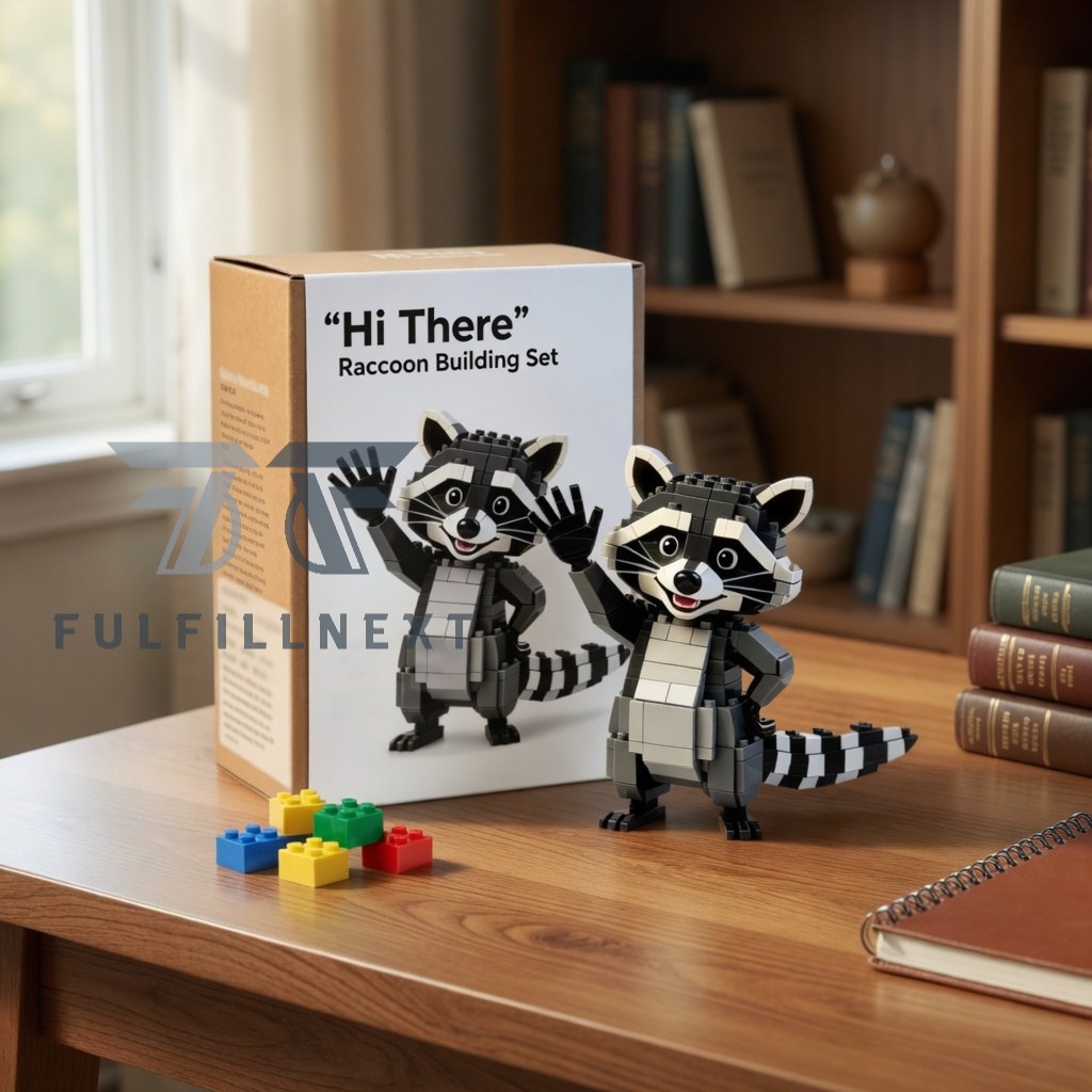 Raccoon Hi There Building Set - Detail View