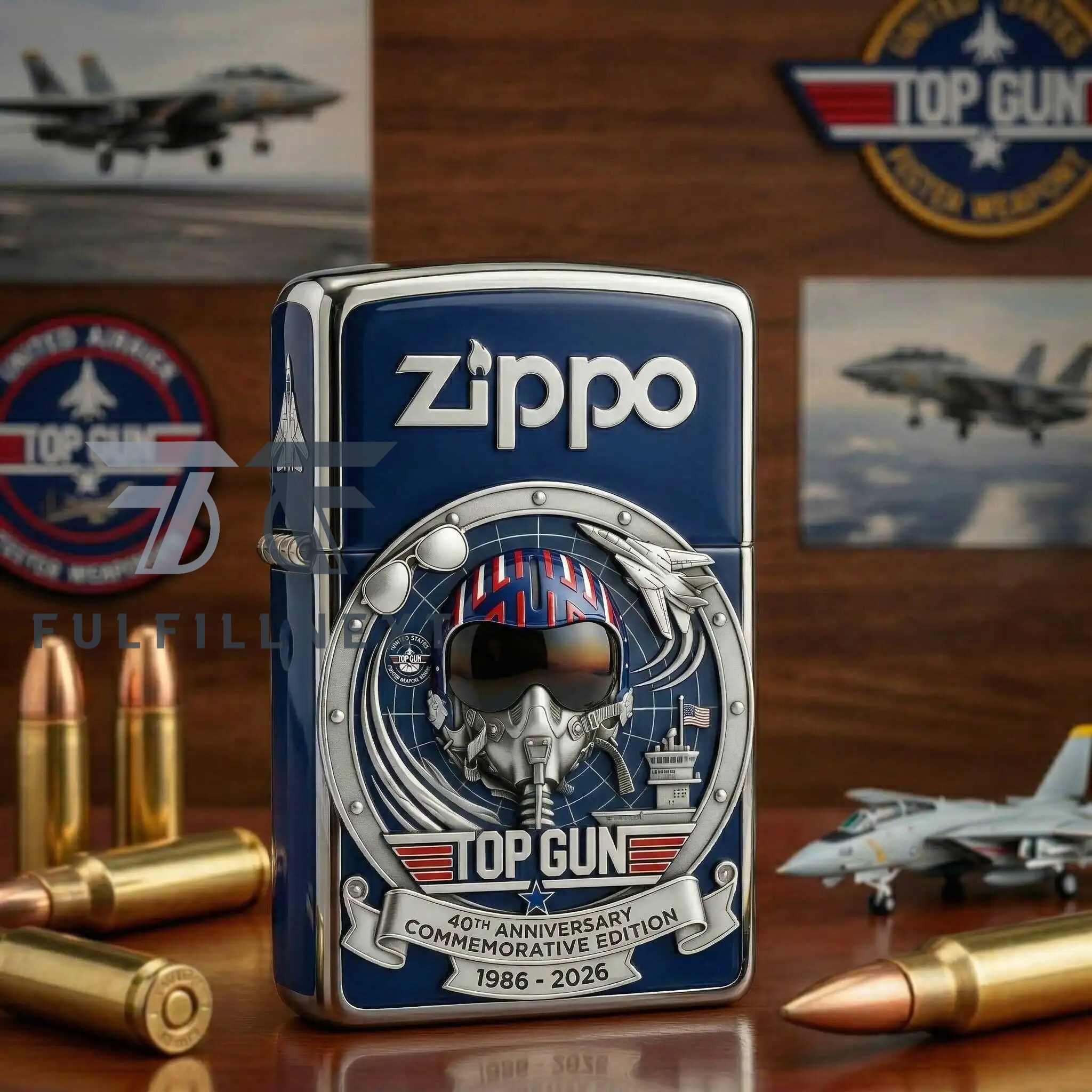 Top Gun 40th Anniversary Zippo Lighter - Detail View